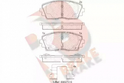R BRAKE rb2034 -  Комплект тормозных колодок, дисковый тормоз